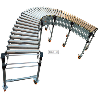 Heat Resistant Flexible Conveyors Portable Flexible Expandable Gravity Roller Conveyor Table Electric Roller